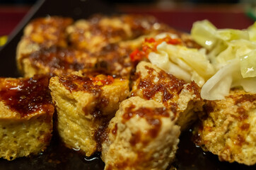 Taiwanese snack of stinky tofu