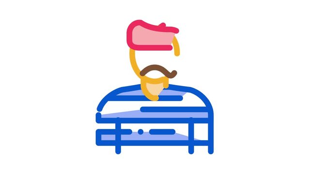 baker pastry chef french Icon Animation. color baker pastry chef french animated icon on white background