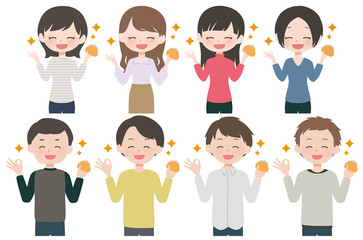 お金ポーズ　男性・女性セット