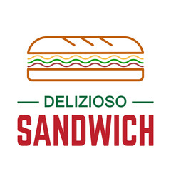 sandwich burger food truck restaurant logo concept
