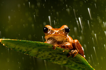 Rough Frilled Frog (Rhacophorus appendiculatus)