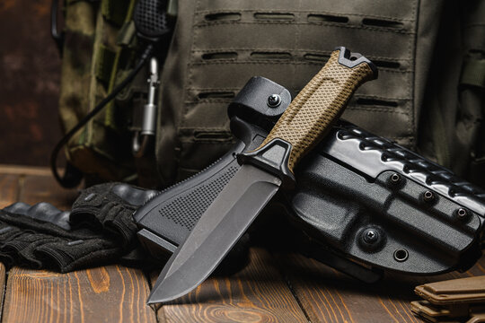 combat knife and military ammunition.