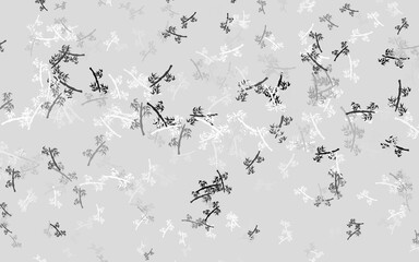 Light Gray vector doodle background with branches.