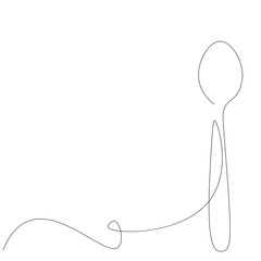 Spoon silhouette on white background, vector illustration