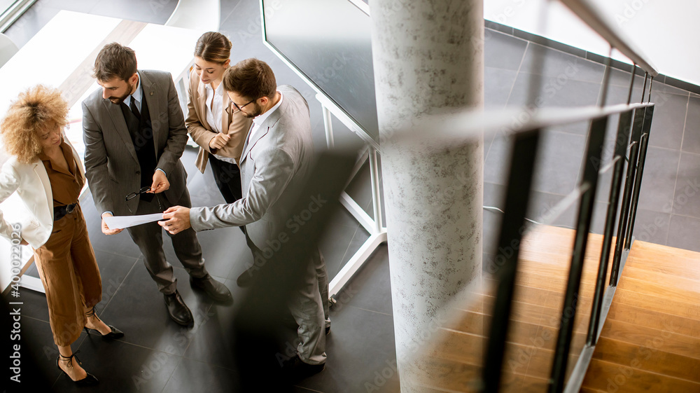 Wall mural multiethnic business people working together in the office