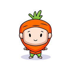 Cartoon kids with fruit costume