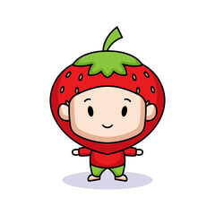 Cartoon kids with fruit costume