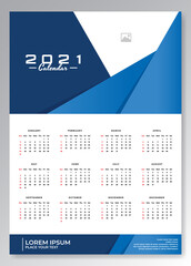 2021 calendar template design in one sheet