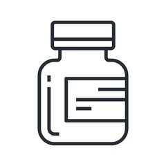 Pill bottle icon in flat design style. Vector illustration.