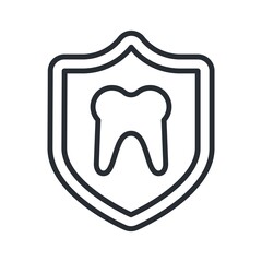 Dental care, tooth protection icon. Flat design style.