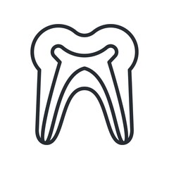 Tooth anatomy, x-ray scan icon in flat design style.