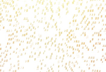 Light Yellow, Orange vector backdrop with music notes.