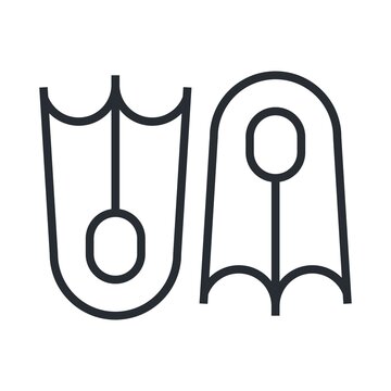 recommend clip art: Diving flippers icon. Diving fins flat vector illustration.