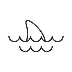 Obraz na płótnie Canvas Shark fin vector icon. Shark danger concept isolated symbol. Marine logo.