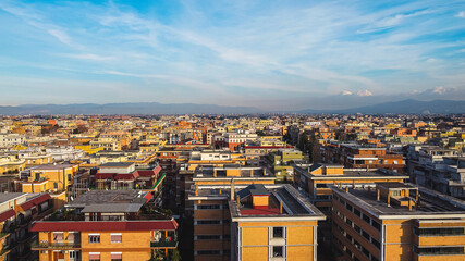 The Centocelle district seen in flight from the drone