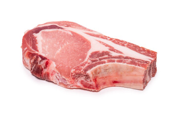 Raw pork isolated on white background.