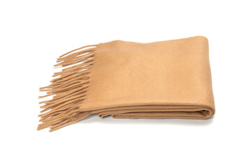 Brown scarf isolated on white background.