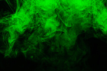 Green steam on a black background.