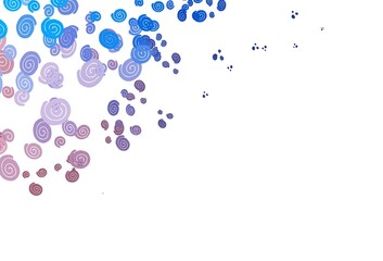 Light Pink, Blue vector background with lamp shapes.