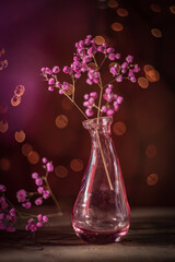 Still life- dark background and bokeh