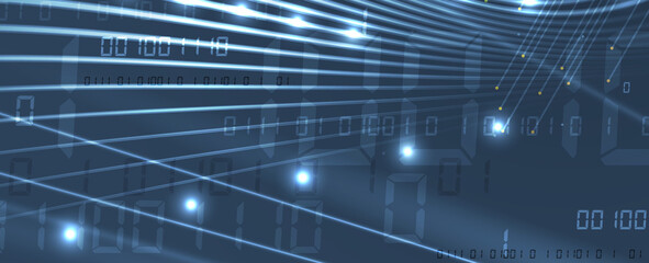 Quantum processing. Deep learning artificial intelligence. Future new technology  for business or science presentation