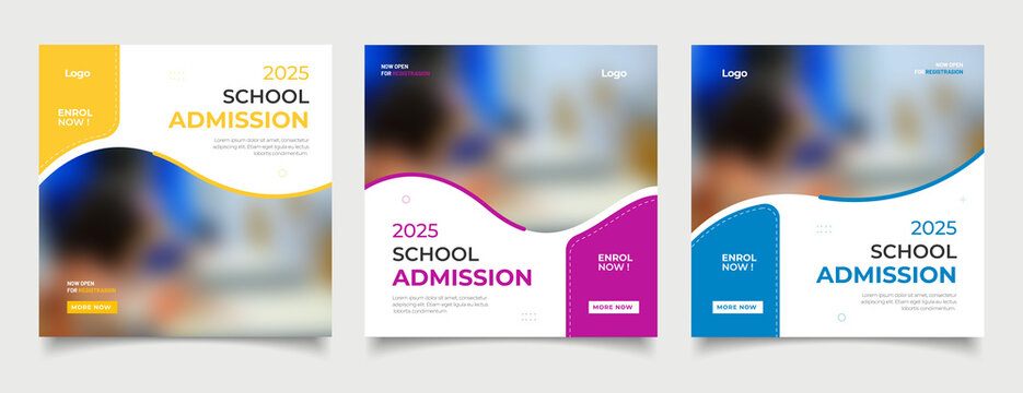 School education admission social media post and web banner template