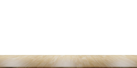 Bokeh with bare wood floor For displaying and editing products Sparkling white bokeh on white background 3d illustration