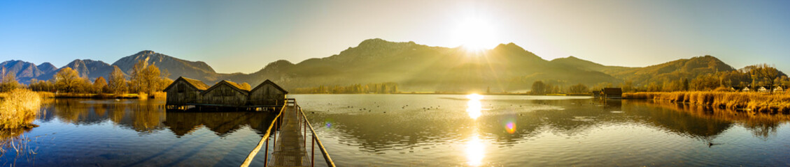 old hut at the kochel lake - bavaria