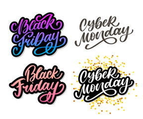 Cyber Monday Vector lettering calligraphy text brush