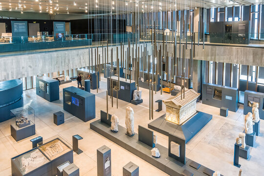 Canakkale, Turkey - March 21, 2019 : Troy Museum interior view in Canakkale City of Turkey