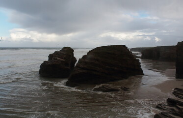 Cyclone Dora at Cathedral&acute;s Beach in Galician Coast