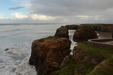 Cyclone Dora at Cathedral&acute;s Beach in Galician Coast