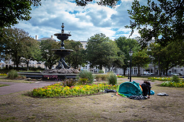 the homeless situation in Brighton with street camping © SearchingForSatori