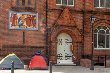the homeless situation in Brighton with street camping © SearchingForSatori
