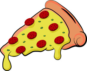 pizza salami with cheese and mozzarella, Realistic 3D Illustration