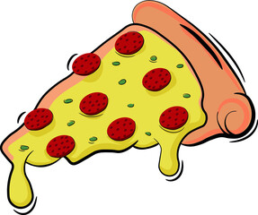 pizza salami with cheese and mozzarella, Realistic 3D Illustration