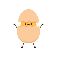 Egg cartoon character. Egg on white background