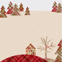 Vector illustration of forest in snow
