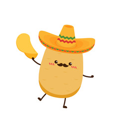 Potato character design. Potato vector. Potato on white background. Potato chips vector.