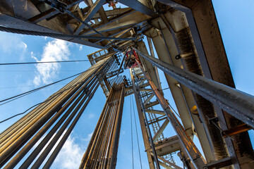 Oil well drilling rig, in terms of inner drill pipes and equipment Appearance