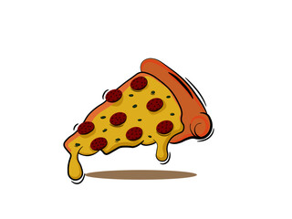 pizza salami with cheese and mozzarella, Realistic 3D Illustration