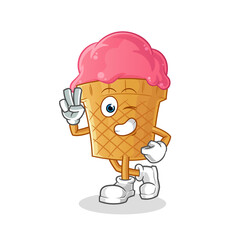 ice cream young boy character. cartoon mascot vector