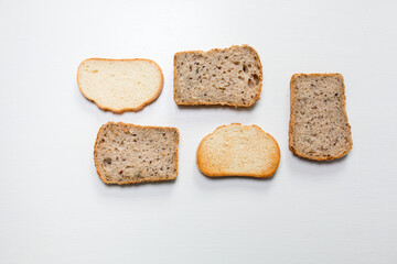 sliced bread on a white background