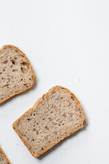 sliced bread on a white background