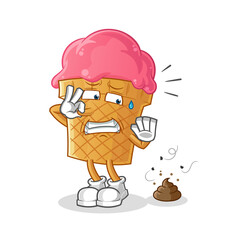 ice cream with stinky waste illustration. character vector