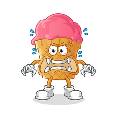 ice cream monster vector. cartoon character