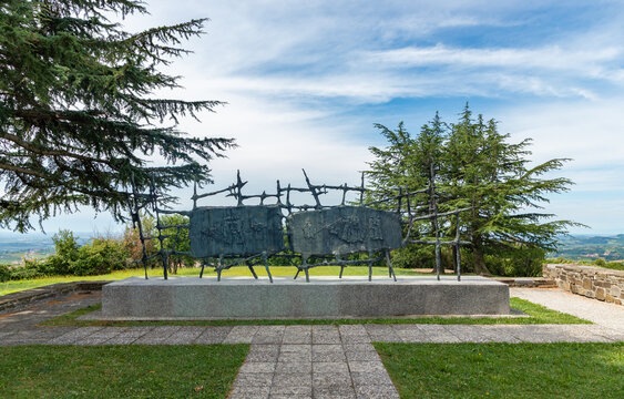 Gonjače, Slovenia - August 18, 2020: A picture of the Gonjače Monument located in Gori&scaron;ka Brda.