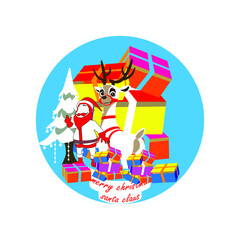 merry Christmas logo design concept template