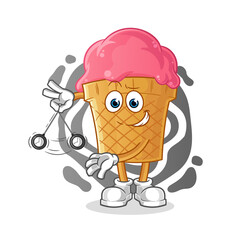 ice cream hypnotizing cartoon. cartoon mascot vector
