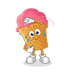 ice cream stretching character. cartoon mascot vector